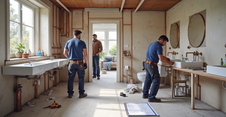 bathroom plumbing installation time